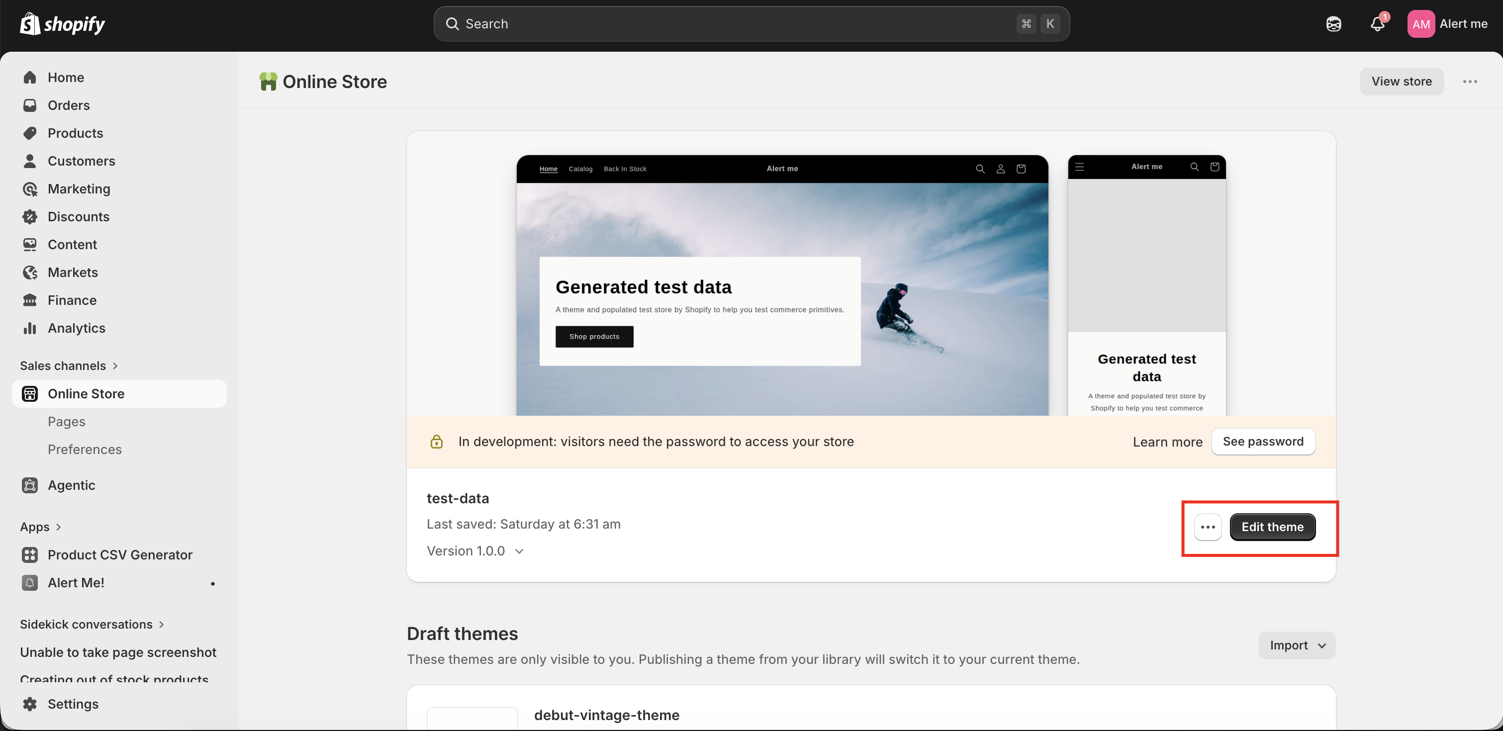 Add the Notify Me app block on the product page